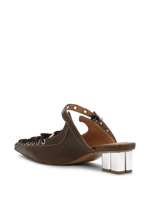 GANNI 35mm eyelet-embellished mules - Green - zdjęcie produktu nr 2
