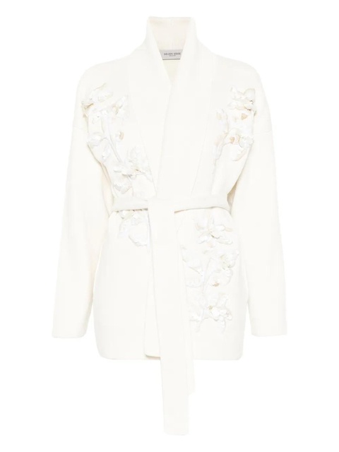 Golden Goose floral-embellished belted cardigan - Neutrals - zdjęcie produktu nr 1