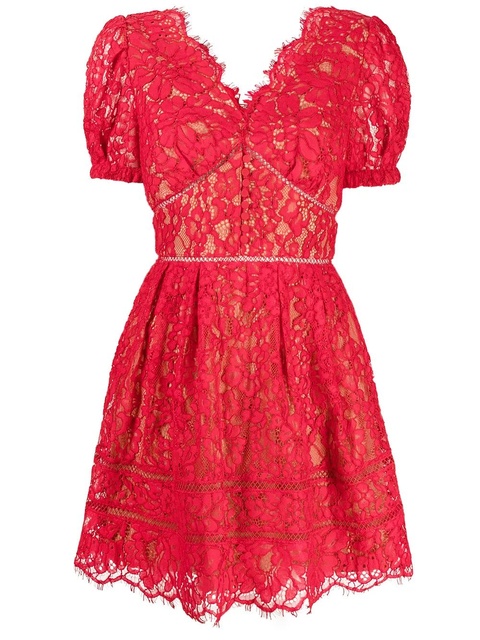 Self-Portrait floral-embroidered mini dress - zdjęcie produktu nr 1