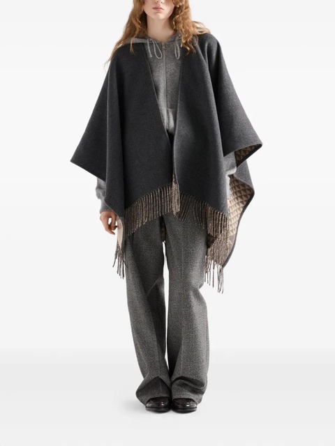 Prada reversible fringed poncho - Grey - zdjęcie produktu nr 2