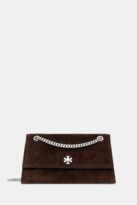 Tory Burch torebka skórzana Kira Turnlock Suede kolor brązowy 169176.200 - zdjęcie produktu nr 1