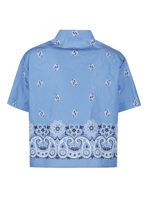 Miu Miu bandana-print short-sleeve shirt - Blue - zdjęcie produktu nr 1