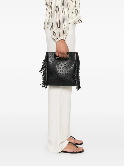 Maje M perforated leather tote bag - Black - zdjęcie produktu nr 1