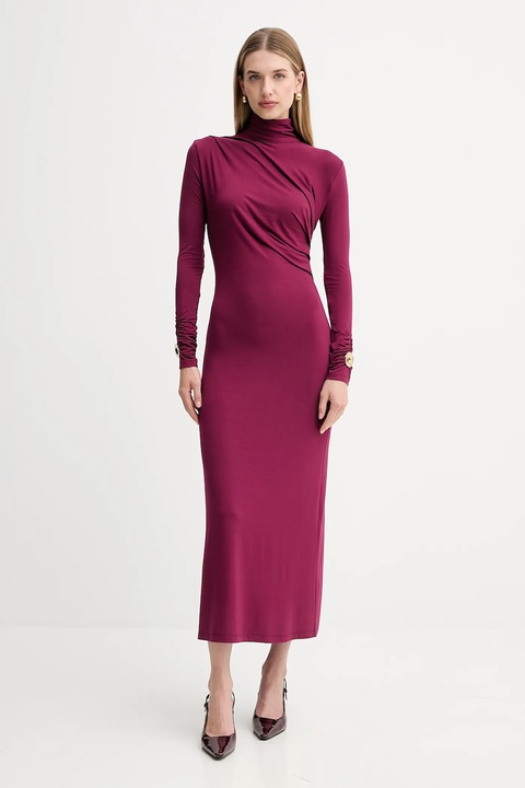 Simona Corsellini sukienka kolor bordowy maxi prosta A25CPAB00601 - zdjęcie produktu nr 1