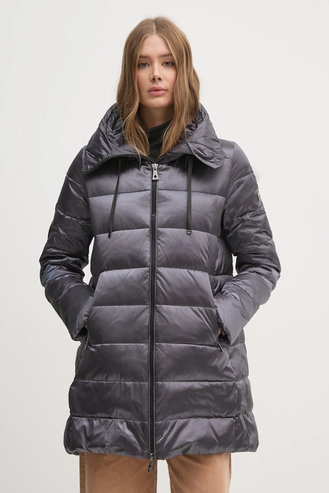 Tiffi kurtka puchowa damska kolor szary zimowa - zdjęcie produktu nr 1