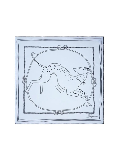 Jacquemus dog-print rope-border scarf - Blue - zdjęcie produktu nr 2