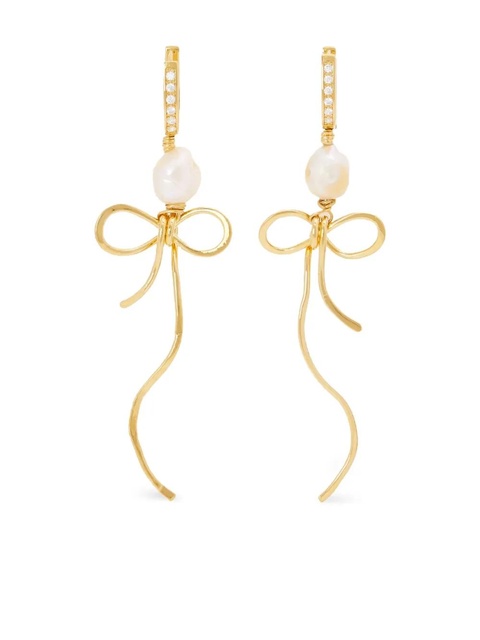 Marni pearl bow drop earrings - Gold - zdjęcie produktu nr 1