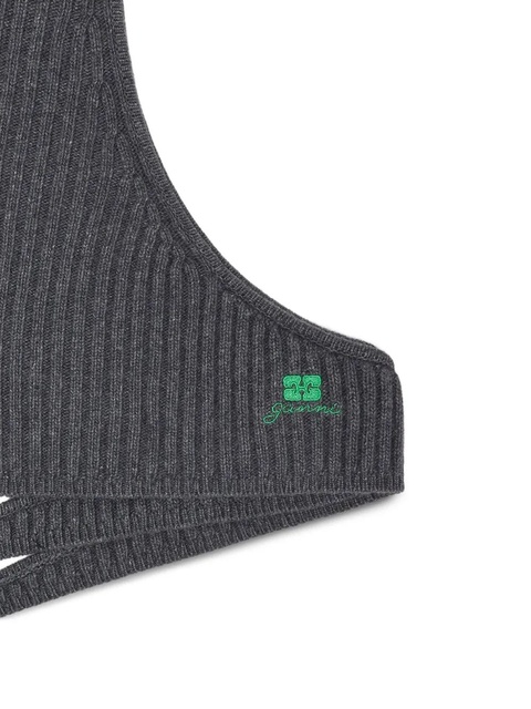 GANNI ribbed-knit balaclava - Grey - zdjęcie produktu nr 2