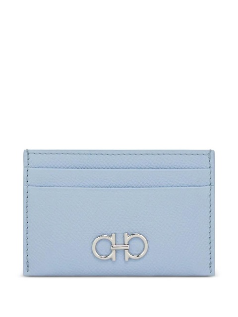 Ferragamo Gancini leather credit card holder - Blue - zdjęcie produktu nr 2