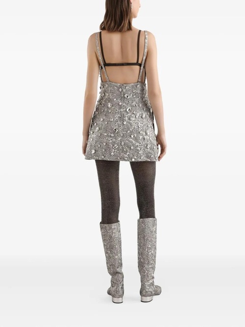 Dolce & Gabbana floral-jacquard mini dress - Silver - zdjęcie produktu nr 2