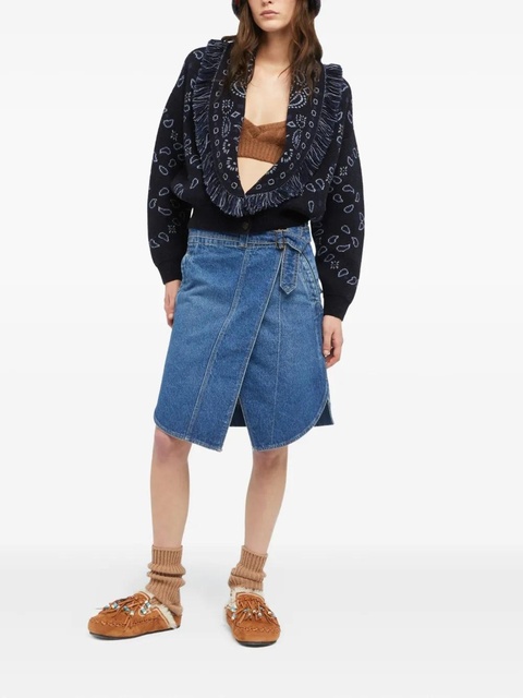 Alanui bandana-jacquard fringed cardigan - Blue - zdjęcie produktu nr 2
