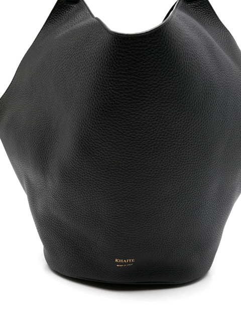 KHAITE medium Lotus leather tote bag - Black - zdjęcie produktu nr 2