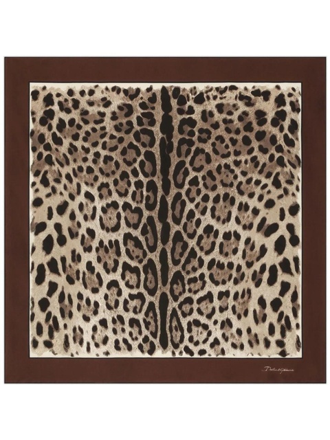 Dolce & Gabbana leopard-print silk scarf - Brown - zdjęcie produktu nr 1