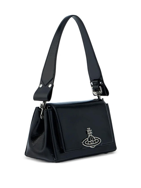 Vivienne Westwood medium Hazel orb-plaque leather shoulder bag - Black - zdjęcie produktu nr 2