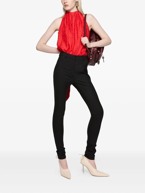 Acne Studios bow-detail asymmetric top - Red - zdjęcie produktu nr 1