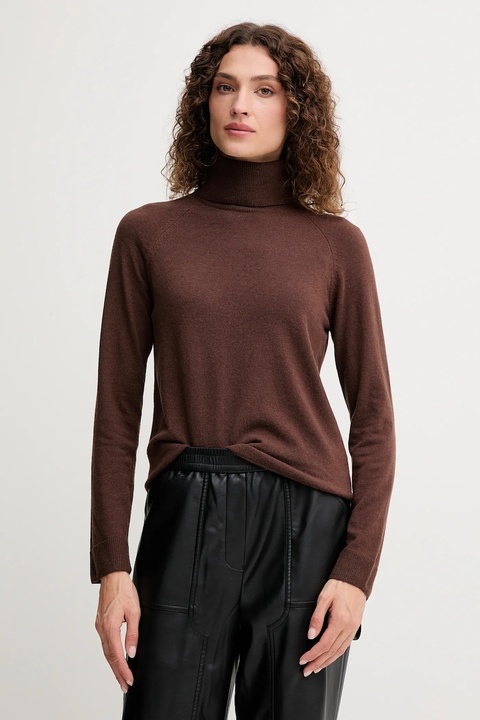 United Colors of Benetton sweter z dodatkiem wełny damski kolor szary lekki z golfem 1035D2551 - zdjęcie produktu nr 1