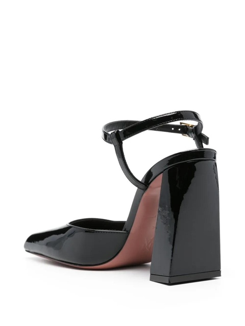 Amina Muaddi Charlotte 95 patent leather pumps - Black - zdjęcie produktu nr 2