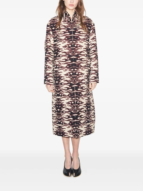 Tory Burch flame-jacquard coat - Neutrals - zdjęcie produktu nr 2