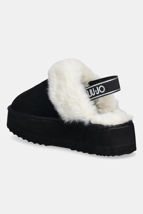 Liu Jo kapcie zamszowe JANE 10 kolor czarny SF5107P030622222 - zdjęcie produktu nr 2