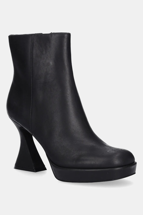 Jeffrey Campbell botki skórzane HUMANITY damskie kolor czarny na słupku U92-B01 - zdjęcie produktu nr 1