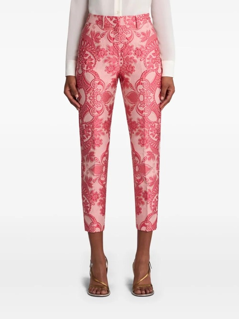 ETRO paisley-jacquard cigarette trousers - Red - zdjęcie produktu nr 2