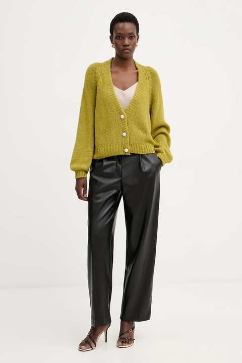 Haveone kardigan z domieszką wełny damski kolor zielony lekki JIT-P021 - zdjęcie produktu nr 2