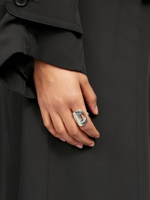 MM6 Maison Margiela numbers-engraved cut-out ring - Silver - zdjęcie produktu nr 2