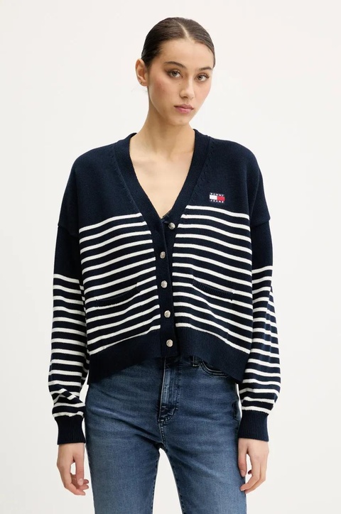 Tommy Jeans kardigan bawełniany kolor granatowy DW0DW20257 - zdjęcie produktu nr 1
