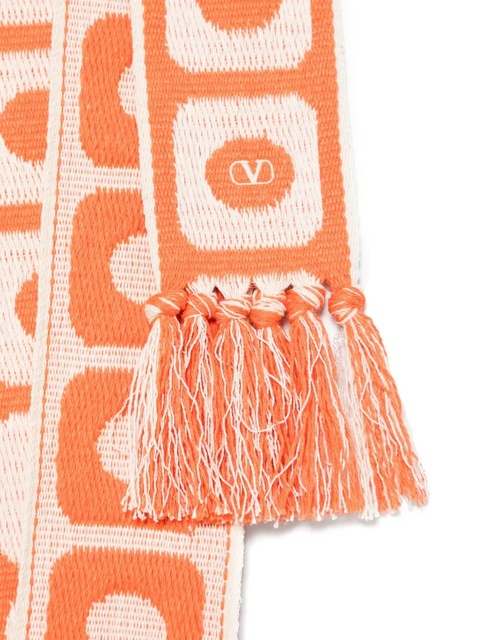 Valentino Garavani pattern-jacquard scarf - Orange - zdjęcie produktu nr 2