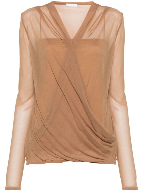 Givenchy semi-sheer draped blouse - Neutrals - zdjęcie produktu nr 1