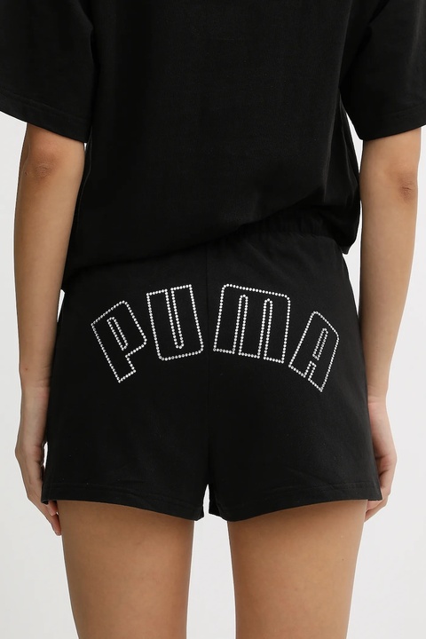 Puma szorty bawełniane PUMA x A$AP ROCKY damskie kolor czarny z aplikacją high waist 635071 - zdjęcie produktu nr 2