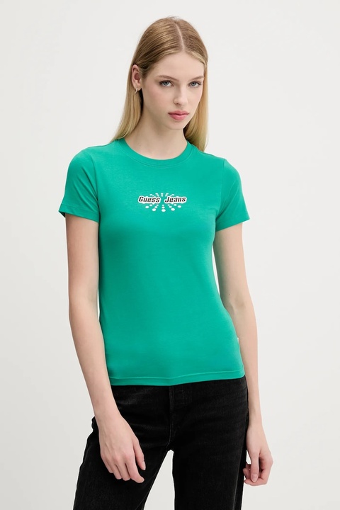 Guess Jeans t-shirt damski kolor zielony W5YI04 J1314 - zdjęcie produktu nr 1
