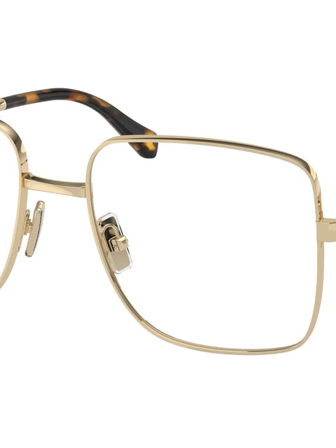 Miu Miu Eyewear logo-plaque square glasses - Gold - zdjęcie produktu nr 1
