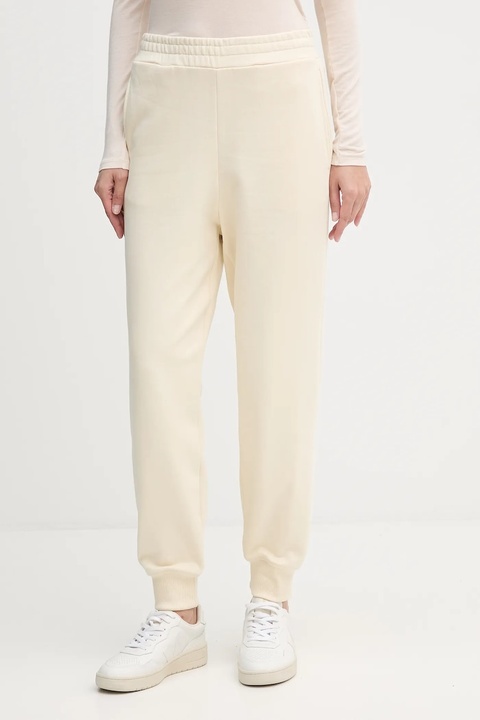 United Colors of Benetton spodnie dresowe bawełniane damskie kolor beżowy gładkie 3UNIDF01A - zdjęcie produktu nr 1