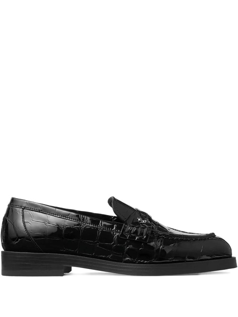 Jimmy Choo Ivy crocodile-embossed loafers - Black - zdjęcie produktu nr 1