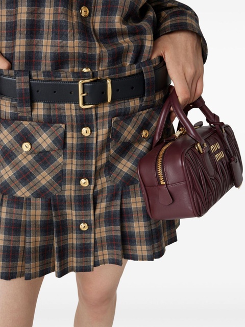 Miu Miu pleated tartan miniskirt - Brown - zdjęcie produktu nr 2