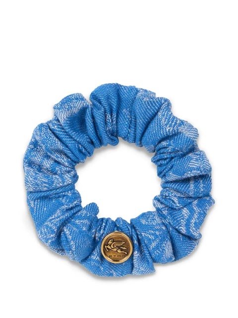 ETRO jacquard denim scrunchie - Blue - zdjęcie produktu nr 1