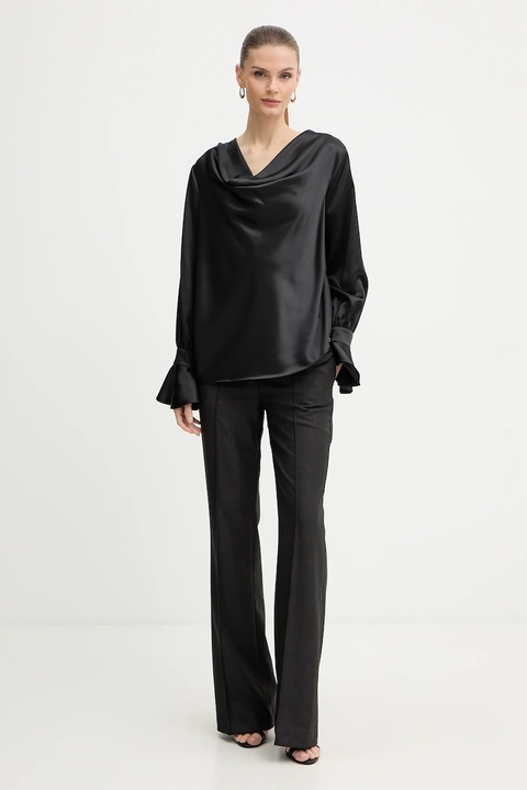 Pinko bluzka damska kolor czarny gładka 105961 A2YM - zdjęcie produktu nr 2