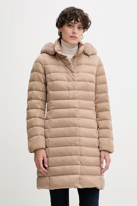 Geox kurtka puchowa BETTANIE kolor beżowy zimowa W5626H T3122 - zdjęcie produktu nr 1