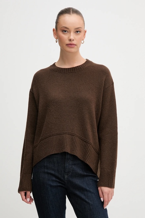 United Colors of Benetton sweter z dodatkiem wełny damski kolor brązowy 1244D10BC - zdjęcie produktu nr 1