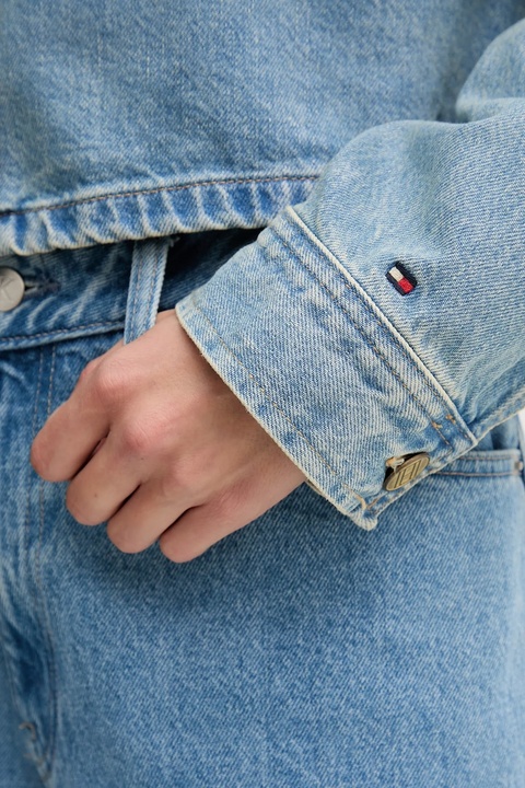 Tommy Hilfiger kurtka jeansowa kolor niebieski przejściowa WW0WW46740 - zdjęcie produktu nr 2