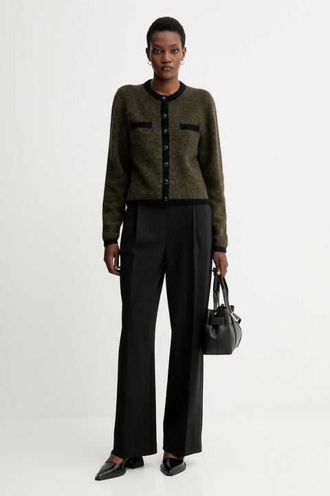 Calvin Klein spodnie damskie kolor czarny szerokie high waist LV044D663G - zdjęcie produktu nr 2