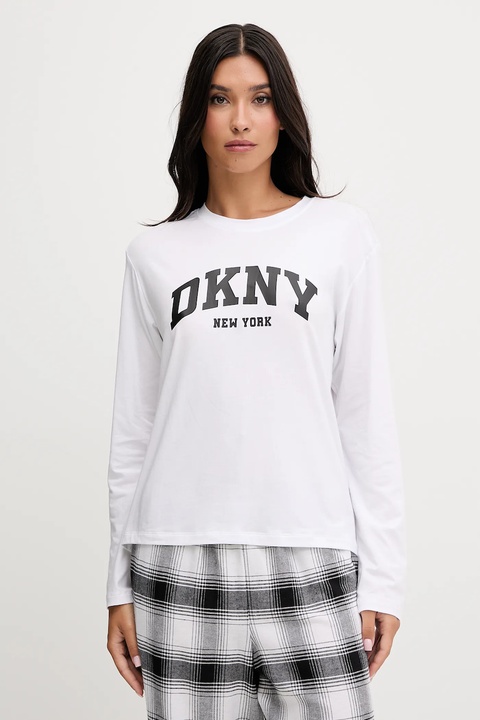 Dkny piżama z dodatkiem bawełny damska kolor biały YI80064 - zdjęcie produktu nr 2