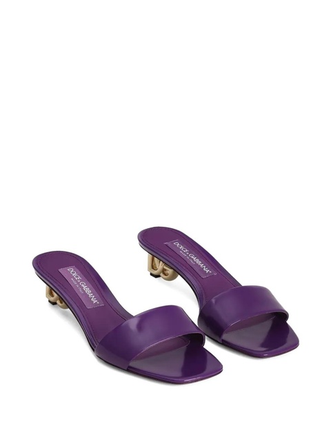 Dolce & Gabbana DNA 40mm logo-plaque heeled sandals - Purple - zdjęcie produktu nr 2