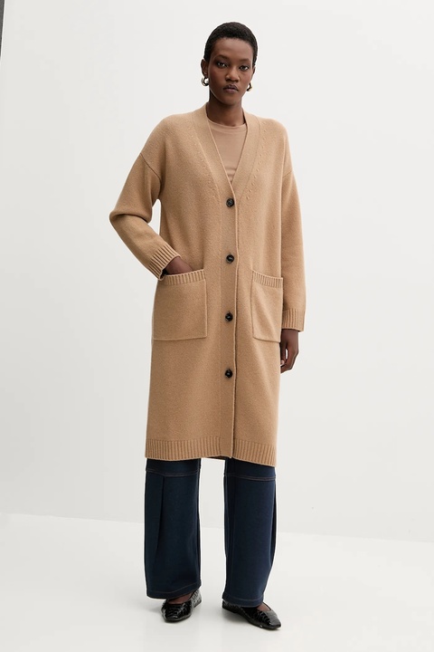 Weekend Max Mara kardigan wełniany GODEZIA damski kolor beżowy lekki 2525346042600 - zdjęcie produktu nr 1