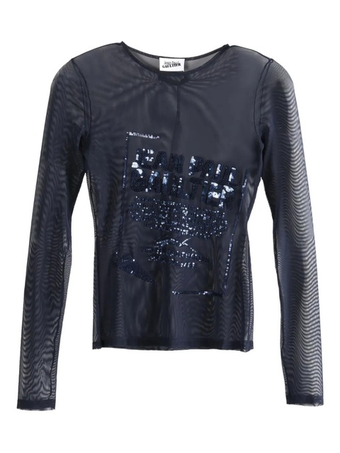 Jean Paul Gaultier sequin-embellished mesh top - Blue - zdjęcie produktu nr 1