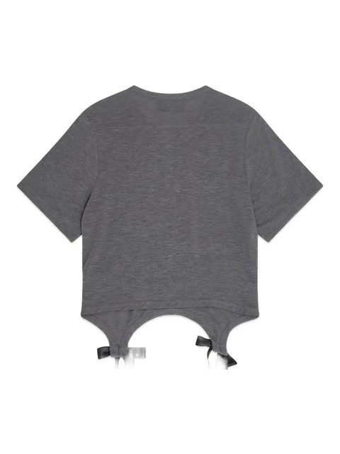 Simone Rocha crew-neck bow-embellishment T-shirt - Grey - zdjęcie produktu nr 2