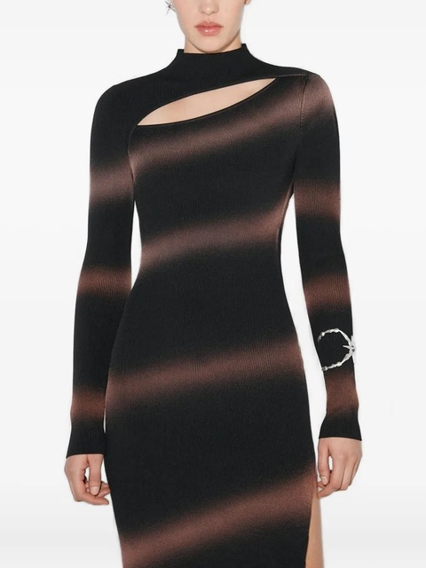 MISBHV striped cut-out knitted dress - Black - zdjęcie produktu nr 2