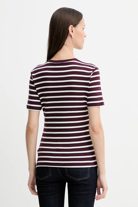 Tommy Hilfiger t-shirt bawełniany damski kolor bordowy WW0WW40587 - zdjęcie produktu nr 2