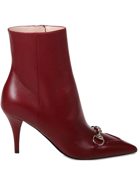 Gucci 85mm horsebit pointed boots - Red - zdjęcie produktu nr 1